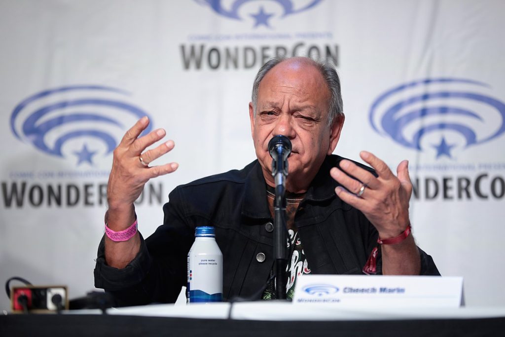 Photo of Richard Anthony "Cheech" Marin speaking at a conference